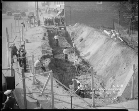 Excavation of the Indian Cemetery in October 1931 (NYC Municipal Archives)